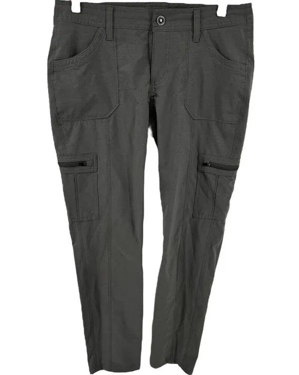 Kuhl Horizn Cargo Pants UPF 50 Skinny Fit Mid Rise Quick Dry Climbing Gray 8S - Image 2