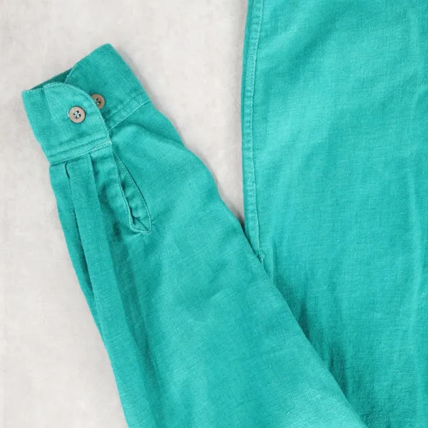Putumayo Green Long Sleeve Cotton Button‎ Up VTG Y2K Western Utility Shirt Small - Image 8