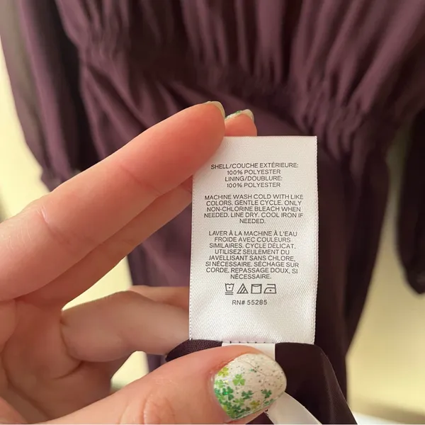 Elegant Deep Purple Sheer Long-Sleeve Dress - Image 9