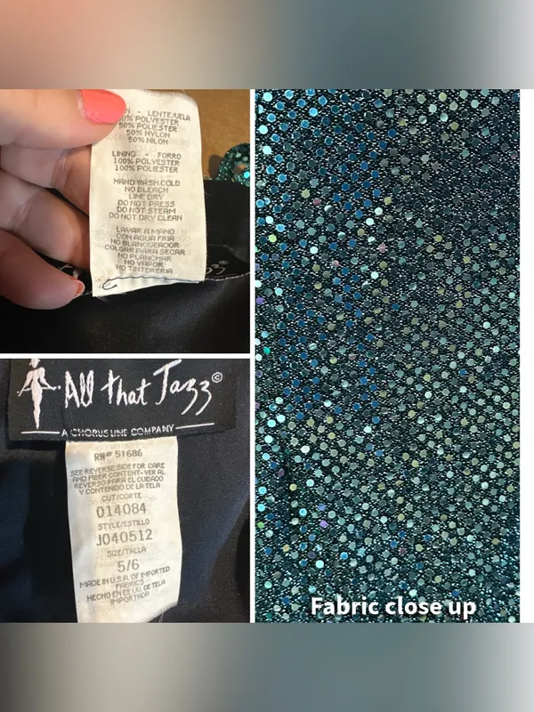 Vintage 1990'S All That Jazz Teal/Aqua Sequin Mesh Formal Dress (5/6) - Image 12