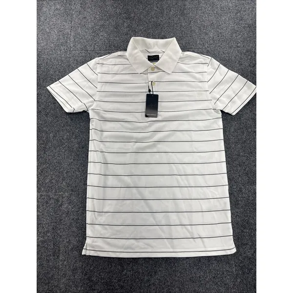 Greg Norman Play Dry Golf Polo Shirt White Black Stripe Women’s Medium NWT - Image 2