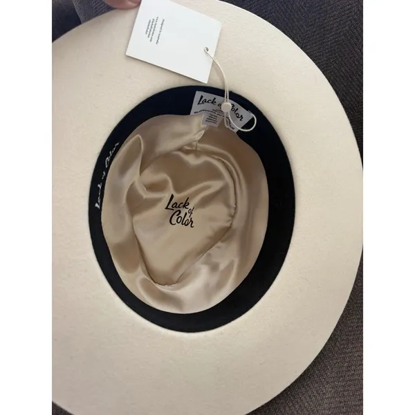 NWT Lack Of Color IVY BEVERLY Australian Wool Hat | Ivory & Green Large - Image 7