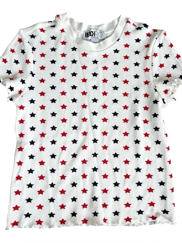 Like New BEACH RIOT Bay Thermal Sleep Set Americana Star Pattern Size Small - Image 3