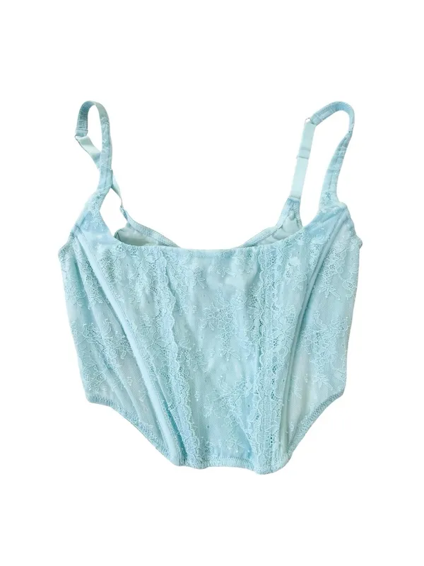 NWT Urban Outfitters Out From Under Lovestruck Lace Corset Top in Sky XL - Image 5