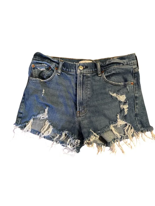 Y2K Abercrombie & Fitch The Mom Short 28 Mid Rise Distressed Denim EUC - Image 2