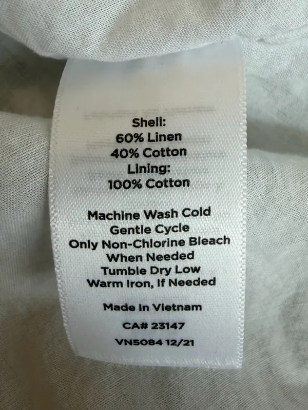 Talbots Linen Green and White Midi A-Line Skirt with Tie Front Size Medium - Image 9