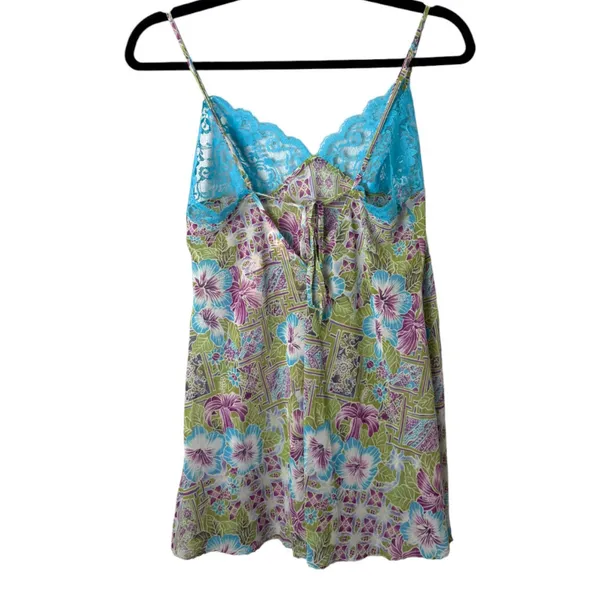 Victoria's Secret Vintage 2000 Y2K Lace Floral Babydoll Slip Dress Medium NEW - Image 2