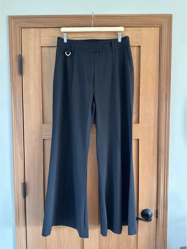 Zimmermann Wool Blend Woven Wide-Leg Pants Trousers in Black Women’s sz 4 Large - Image 11