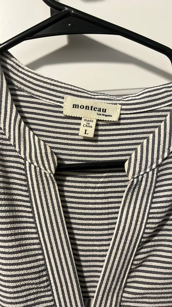 Monteau Gray Stripped Dress - Image 5