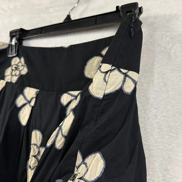 Vintage GAP 6 Black‎ Floral Embroidered 100% Cotton A-Line Mini Skirt Twee Cute - Image 3