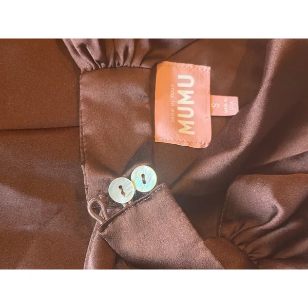 Show Me Your MuMu Jasmine Halter Maxi Dress Chocolate Brown size Small - Image 10