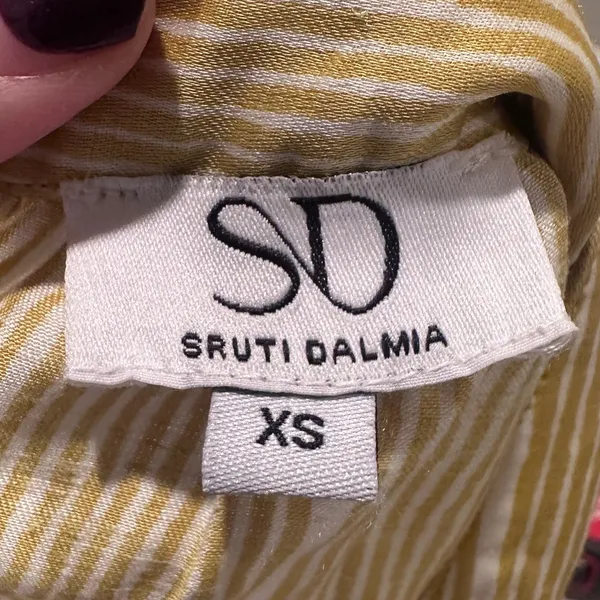 Sruti Dalmia Gold Stripe Maxi Skirt XS Resortwear Boho‎ Glam Flowy Capsule - Image 3