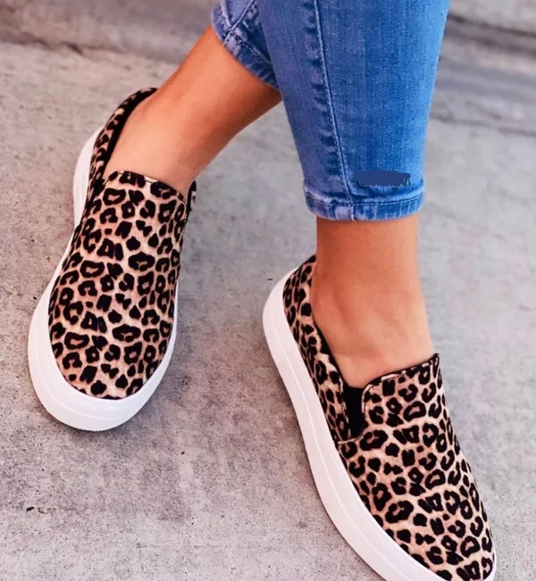 Leopard Slip On Sneakers Multi Size 8 - Image 2