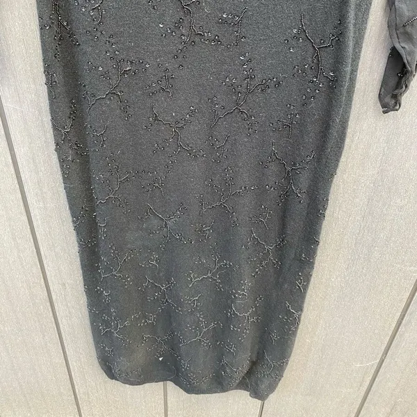 Vintage Nancy Johnson Lambswool Beaded Dress Black Size XS - Image 3