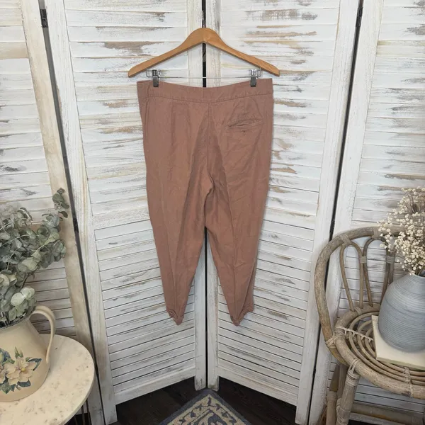 WILFRED ARITZIA Women's 8 Allant Linen Pants Cropped Waist Tie Moroccan Spice - Image 4