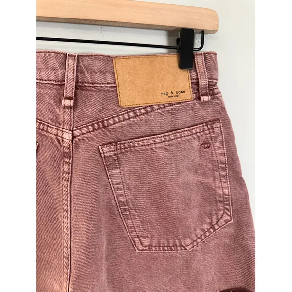 Rag & Bone Maya High-Rise Shorty Short Light Plum Organic Cotton Size 27 - Image 10