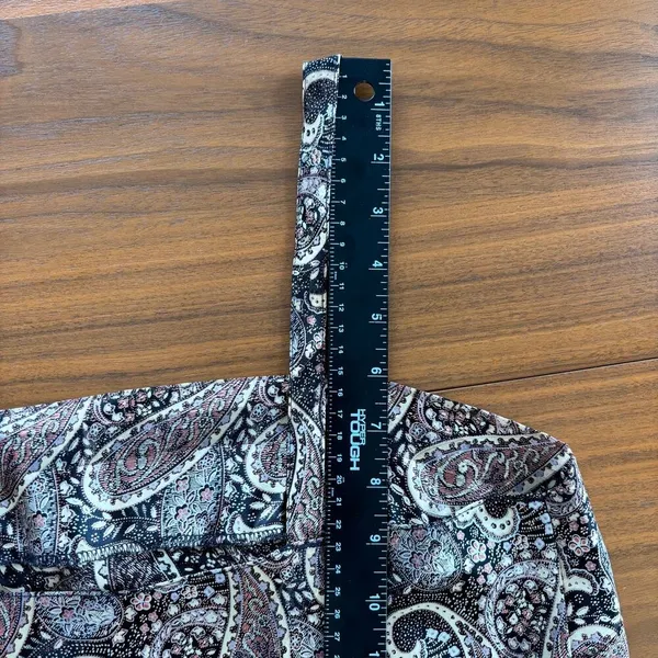 90s Vintage Lady Dorby Paisley Shimmer Tank Top Square Neck Polyester Size 36 - Image 12