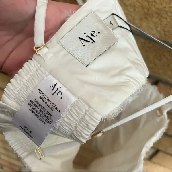 Aje NWT Women's Quintette Textured Bralette Top Ivory Floral US Size 0 - Image 9