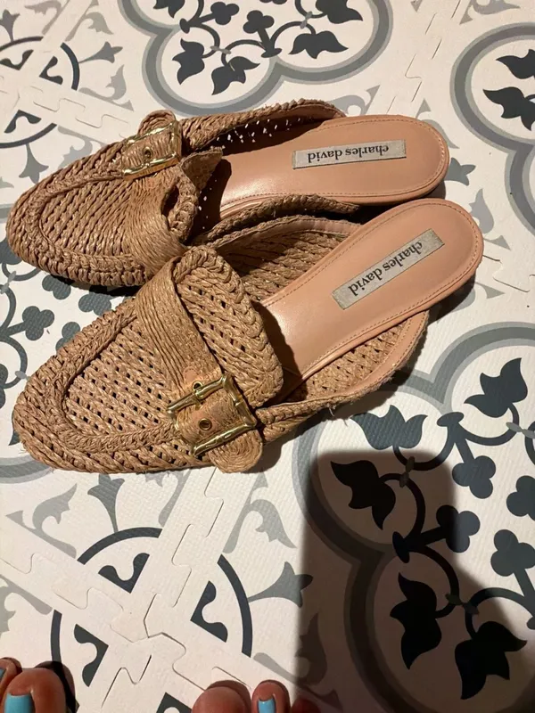 Charles David Felice Woven Slide Mules - Image 3