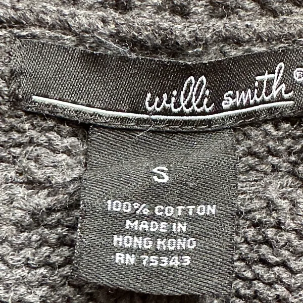 Willi Smith Gray Knit Cable Cardigan No Buttons with Belt 100% Cotton SZ S - Image 9