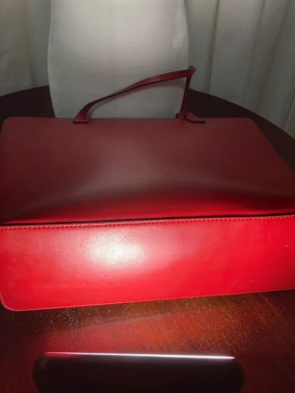 kate spade Red Smooth Leather Sawyer Street Tory Tote with Charm - Image 6