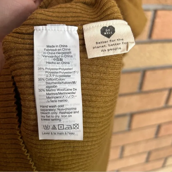 Madewell Wakeford Ruffle Sweater Tank Top #AM299 in Bronze Wool Blend Size Small - Image 3