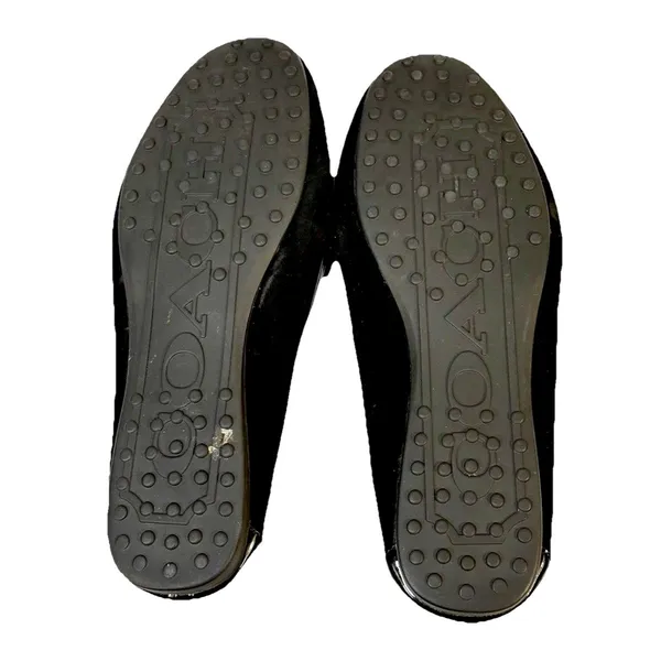 Coach Fonda A2934 Loafers 10B Black Suede Patent Leather Logo Driving Loafers - Image 7