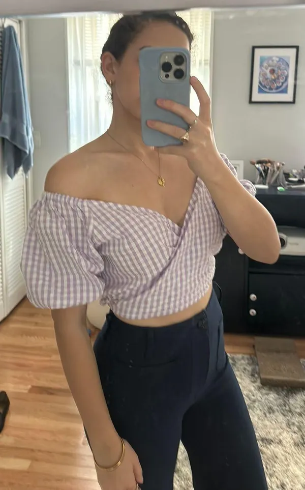 Gingham Crop Top - Image 5