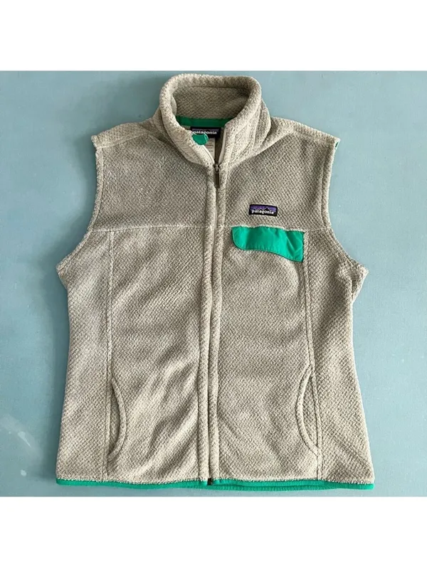 Patagonia Re-tool Polartec Gray Fleece Zip Up‎ Vest - Image 3