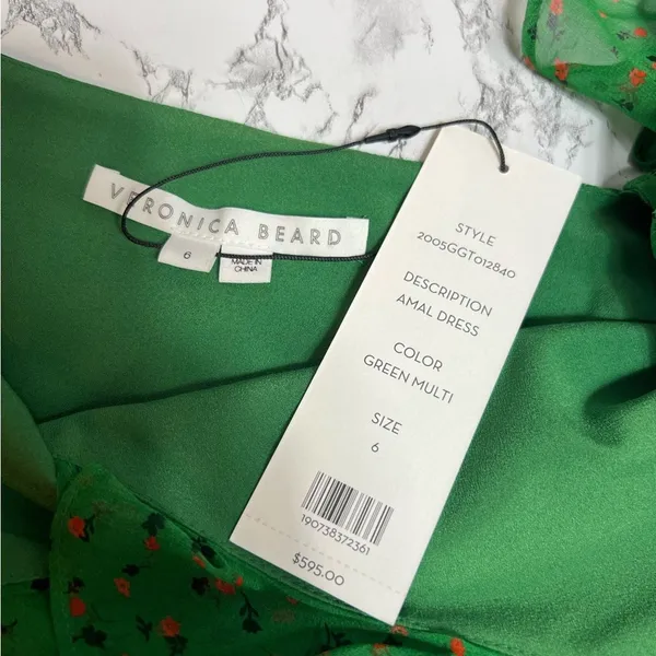 NWT‎ Veronica Beard Amal silk floral ruffle dress Sz 6 - Image 7