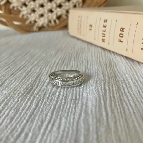 925 Channel Set Pave Silver Diamond Ring Vintage “Liene” Round Band Classic Mens Jewelry - Image 6