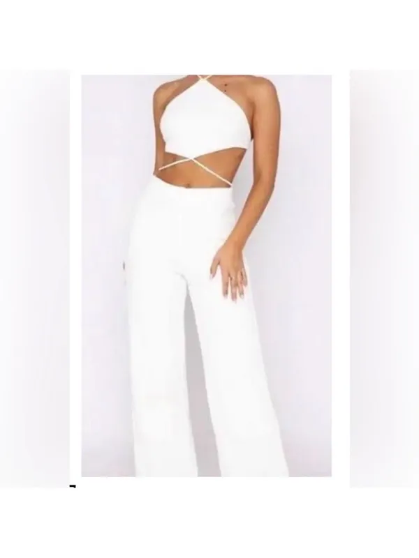 White‎ Fox figure you out jumpsuit set size M - Image 3