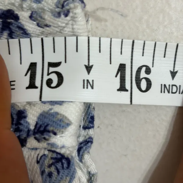 J.Crew Factory Toothpick Ankle Jeans 28 Blue White Floral Super Skinny 82835‎ - Image 2