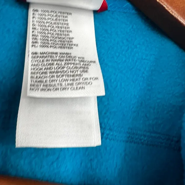 The North Face blue long sleeve full zip up fleece jacket pockets women small - Image 4