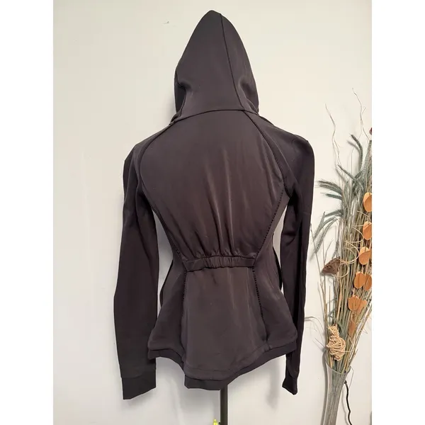 Lululemon Stopover Jacket Full‎ Zip Hooded Vented Black Womens Size 4 - Image 3