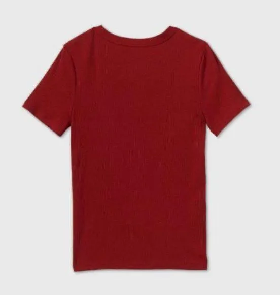 Target Burnt Orange Ribbed Tee - Image 3