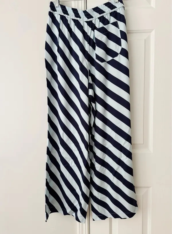 Anthropologie Maeve The Brooklin Printed Striped Wide-Leg Pull-On Pants, Size S - Image 11