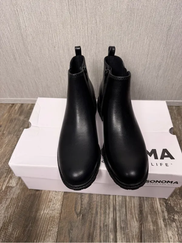 Women’s Sonoma Black Leather Chelsea Ankle Boot Size 7 - Image 8