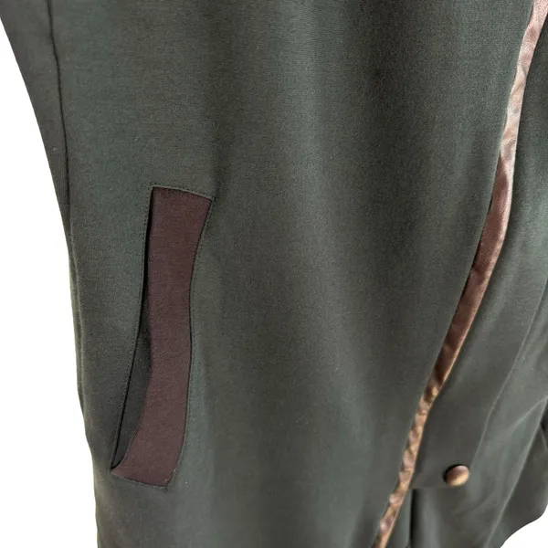 Cabi Renaissance Forest Green Black Asymmetrical Full Zip Mid Length Jacket‎ S - Image 6