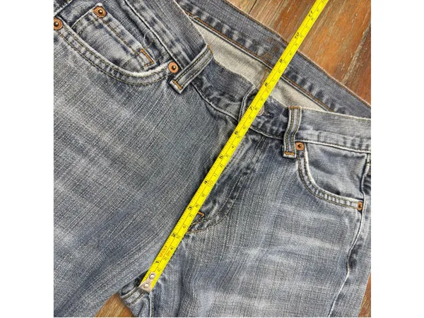 7 For All Mankind Bootcut VTG Y2K Jeans Raw Cut Hem Made in USA 100% Cotton 26 - Image 13
