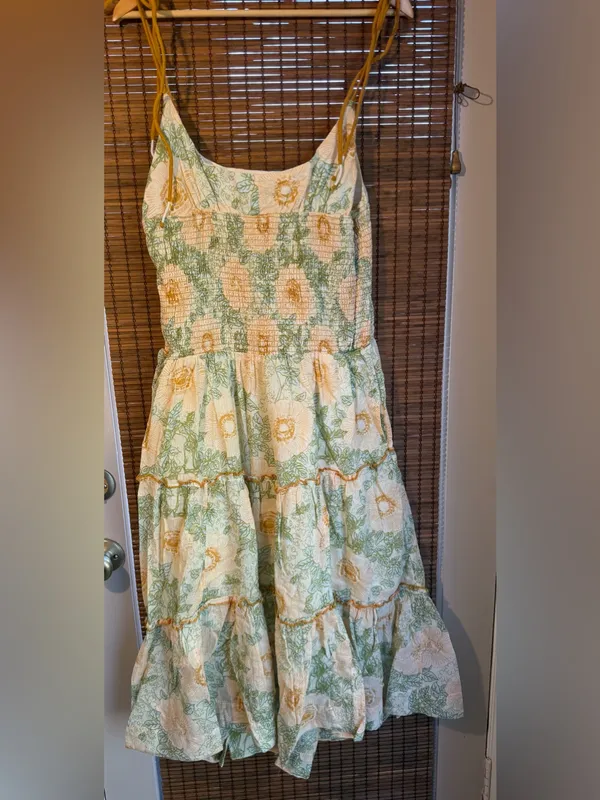 Free People $168 Adriel Floral Tie Strap Tiered Midi Dress XL NWT - Image 3