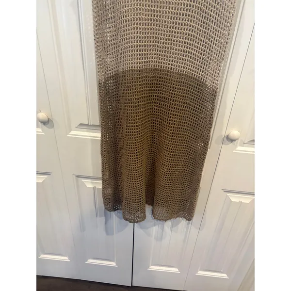 Tommy Bahama‎ Cream And Tan Crochet Swim Cover Up Size Large - Image 4