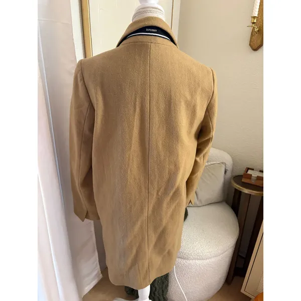 Superdry Istegade Coat Tan Wool Size Small - Image 4