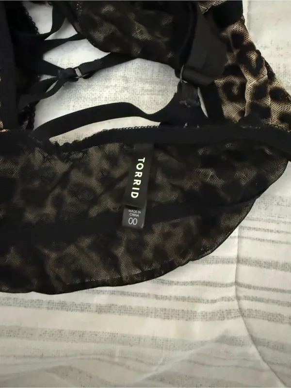 torrid Leopard-Print Strappy Bralette - Brown/Black - Image 3