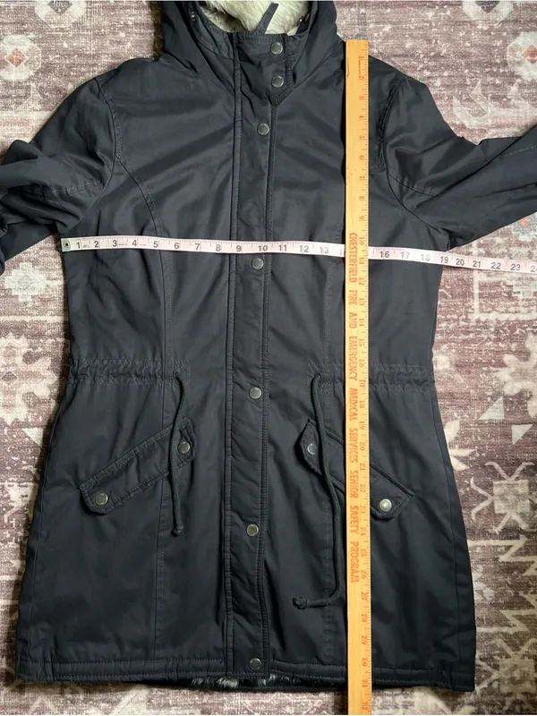 Hollister Womens Pacific Merchants Faux Fur Hooded Parka Jacket Y2K Style|Size:M - Image 7
