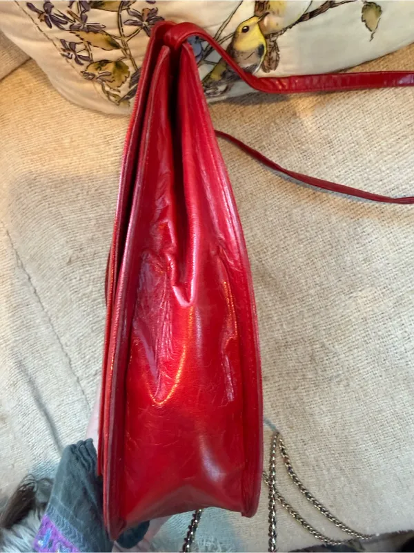 Vintage Stuart Weitzman Red Leather Crossbody Bag made Spain Y2K - Image 13
