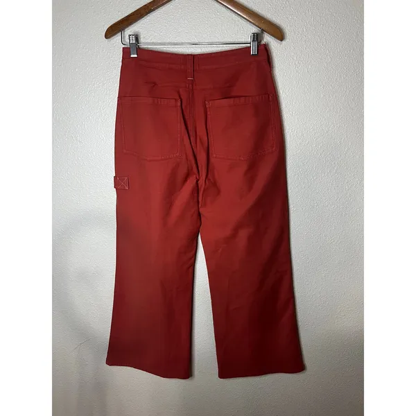Pilcro Painted Puddle Cargo CROPPED Pants Womens Size 26 Burnt Orange Boho - Image 4