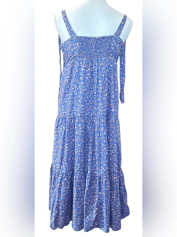 Madewell Blue Floral Tiered Maxi Dress - Image 2