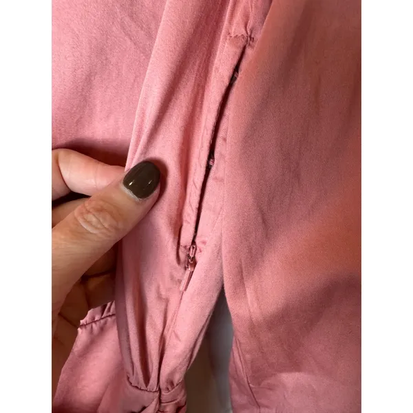 Ramy Brook Dress Women 2 Pink Flirt‎ Lorde Ruched Tie Waist Long Sleeve Mini NWT - Image 8