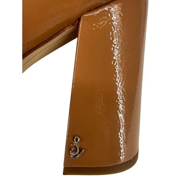 Sam Edelman Women's Corinne Square Toe Dress Booties Desert Camel Patent Sz 8.5M - Image 11